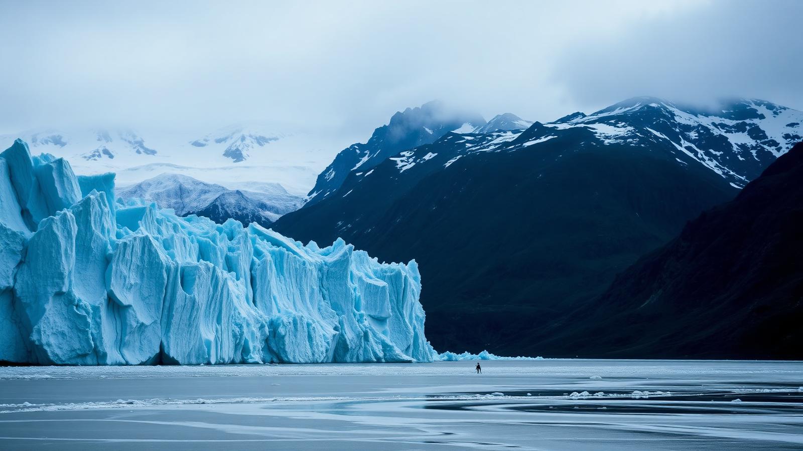 Patagonian glacier and mountains near El Calafate