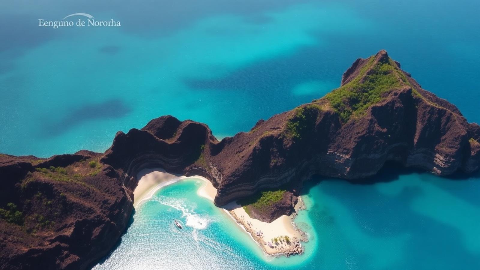 Fernando de Noronha island cliffs and turquoise water