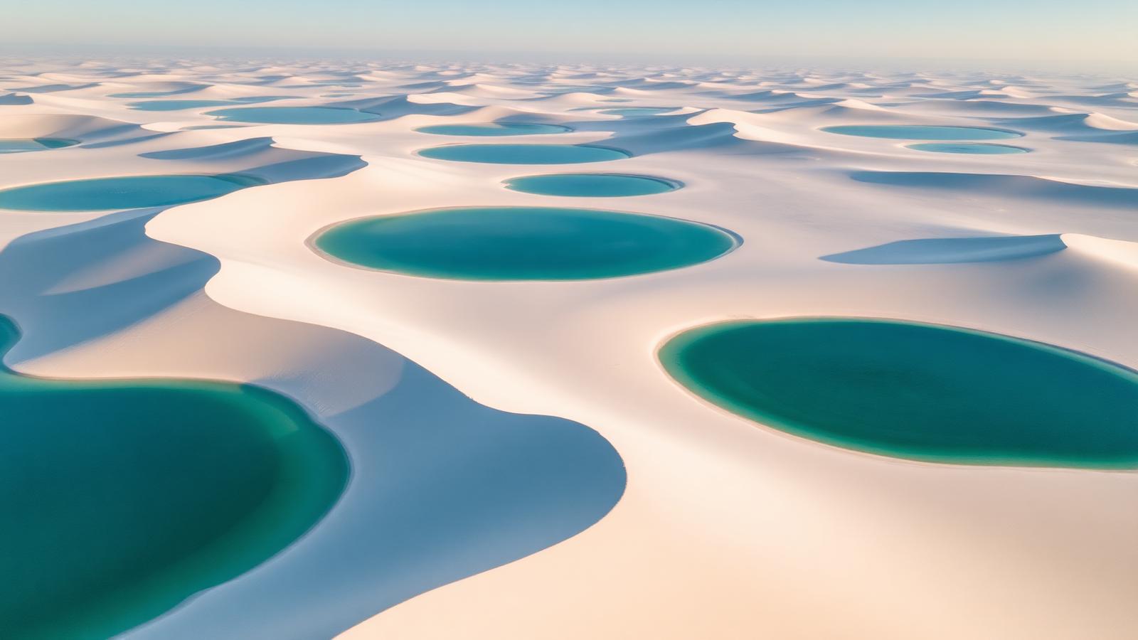 Lençóis Maranhenses white dunes and blue lagoons