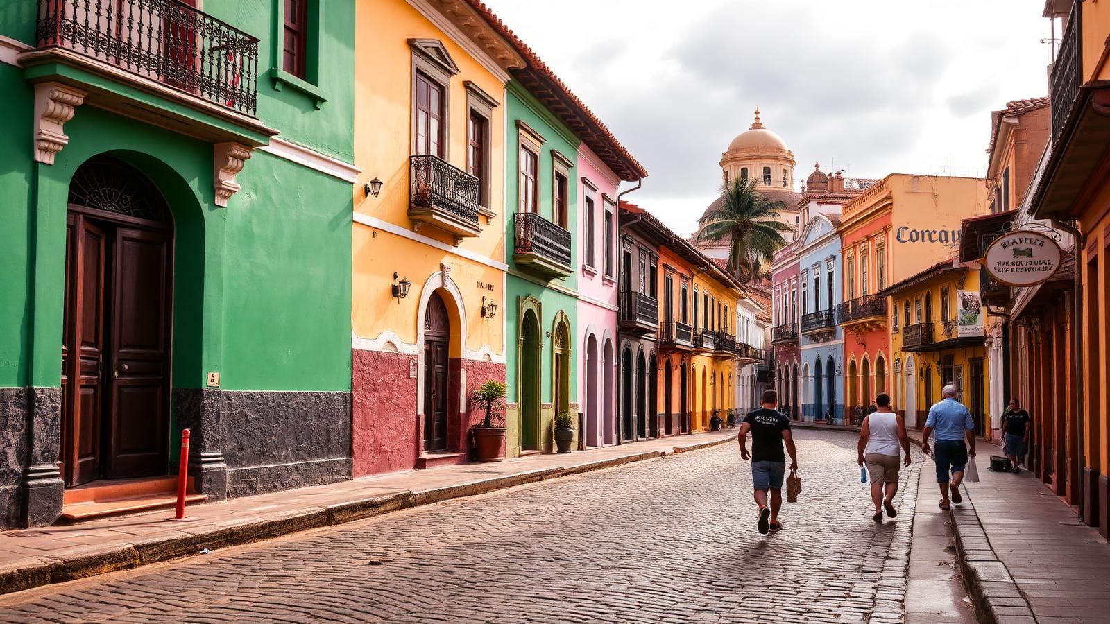 Colorful colonial streets of Salvador, Brazil