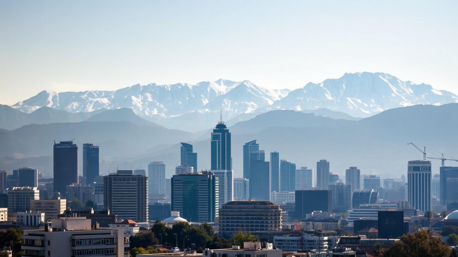 Santiago skyline with the Andes mountains behind